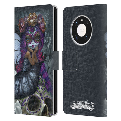 Strangeling Fairy Art Day of Dead Skull Leather Book Wallet Case Cover For Huawei Mate 40 Pro 5G