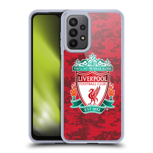 Liverpool Football Club Digital Camouflage Home Red Crest Soft Gel Case for Samsung Galaxy A23 / 5G (2022)