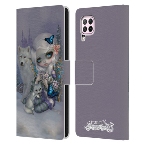 Strangeling Fairy Art Winter with Wolf Leather Book Wallet Case Cover For Huawei Nova 6 SE / P40 Lite
