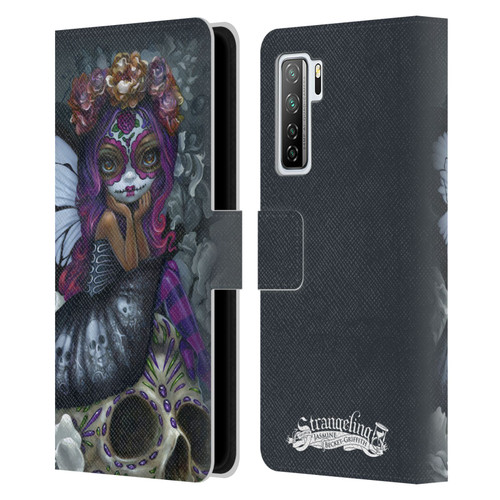 Strangeling Fairy Art Day of Dead Skull Leather Book Wallet Case Cover For Huawei Nova 7 SE/P40 Lite 5G