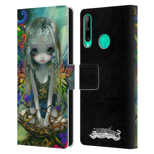 Strangeling Fairy Art Rainbow Winged Leather Book Wallet Case Cover For Huawei P40 lite E