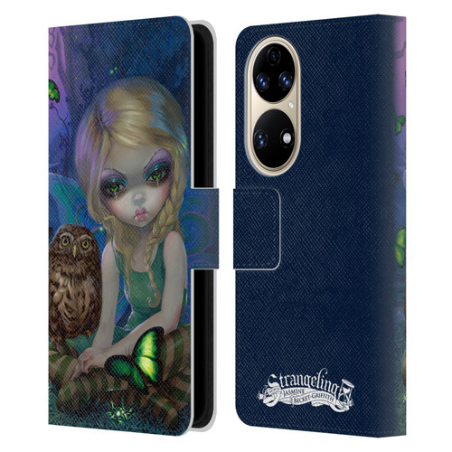 Strangeling Fairy Art Summer with Owl Leather Book Wallet Case Cover For Huawei P50