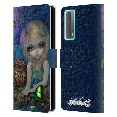 Strangeling Fairy Art Summer with Owl Leather Book Wallet Case Cover For Huawei P Smart (2021)