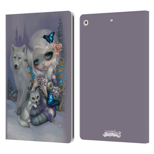 Strangeling Fairy Art Winter with Wolf Leather Book Wallet Case Cover For Apple iPad 10.2 2019/2020/2021