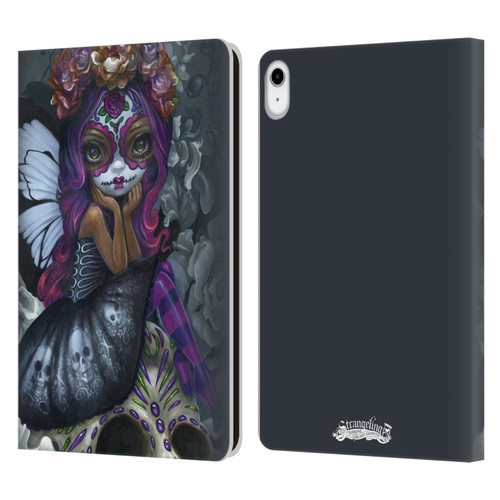 Strangeling Fairy Art Day of Dead Skull Leather Book Wallet Case Cover For Apple iPad 10.9 (2022)