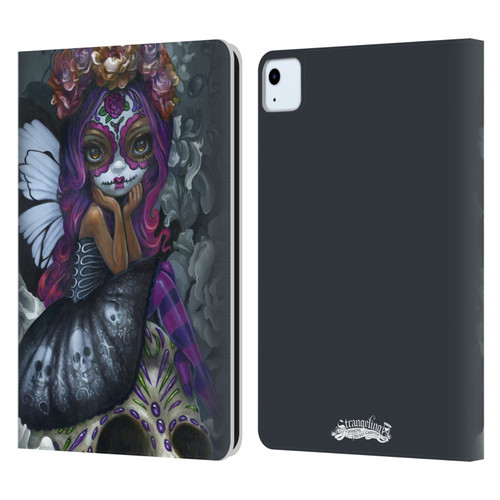 Strangeling Fairy Art Day of Dead Skull Leather Book Wallet Case Cover For Apple iPad Air 2020 / 2022