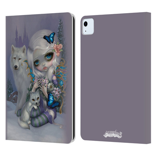 Strangeling Fairy Art Winter with Wolf Leather Book Wallet Case Cover For Apple iPad Air 2020 / 2022