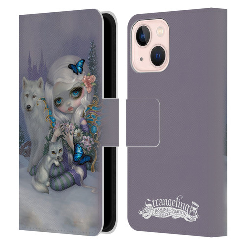 Strangeling Fairy Art Winter with Wolf Leather Book Wallet Case Cover For Apple iPhone 13 Mini