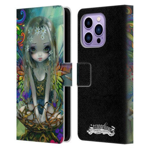 Strangeling Fairy Art Rainbow Winged Leather Book Wallet Case Cover For Apple iPhone 14 Pro Max
