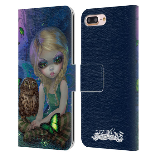 Strangeling Fairy Art Summer with Owl Leather Book Wallet Case Cover For Apple iPhone 7 Plus / iPhone 8 Plus
