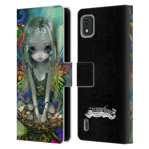 Strangeling Fairy Art Rainbow Winged Leather Book Wallet Case Cover For Nokia C2 2nd Edition