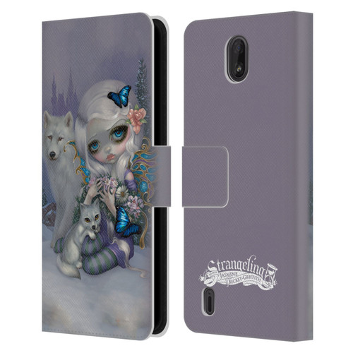Strangeling Fairy Art Winter with Wolf Leather Book Wallet Case Cover For Nokia C01 Plus/C1 2nd Edition