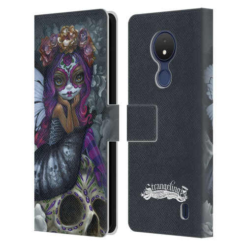 Strangeling Fairy Art Day of Dead Skull Leather Book Wallet Case Cover For Nokia C21