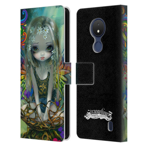 Strangeling Fairy Art Rainbow Winged Leather Book Wallet Case Cover For Nokia C21