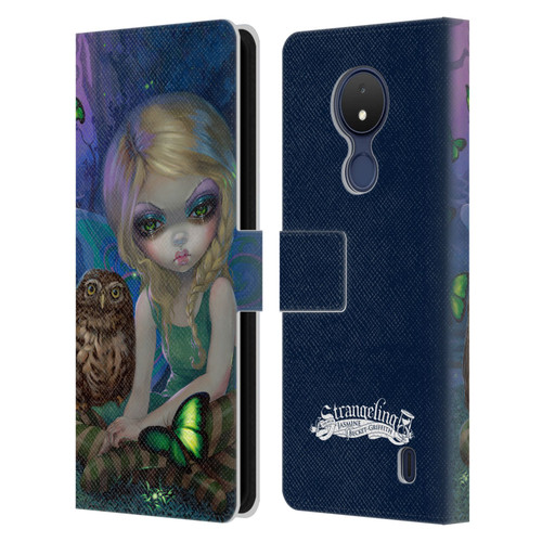 Strangeling Fairy Art Summer with Owl Leather Book Wallet Case Cover For Nokia C21