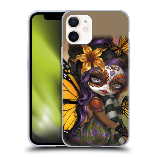 Strangeling Fairy Art Day of Dead Butterfly Soft Gel Case for Apple iPhone 12 Mini