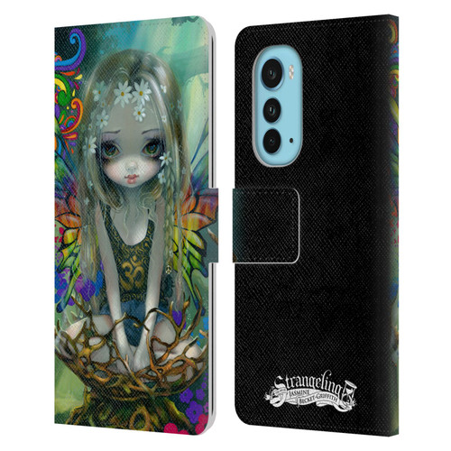 Strangeling Fairy Art Rainbow Winged Leather Book Wallet Case Cover For Motorola Edge (2022)