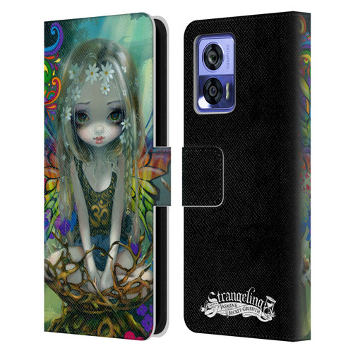 Strangeling Fairy Art Rainbow Winged Leather Book Wallet Case Cover For Motorola Edge 30 Neo 5G