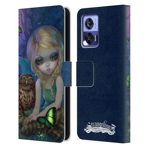 Strangeling Fairy Art Summer with Owl Leather Book Wallet Case Cover For Motorola Edge 30 Neo 5G