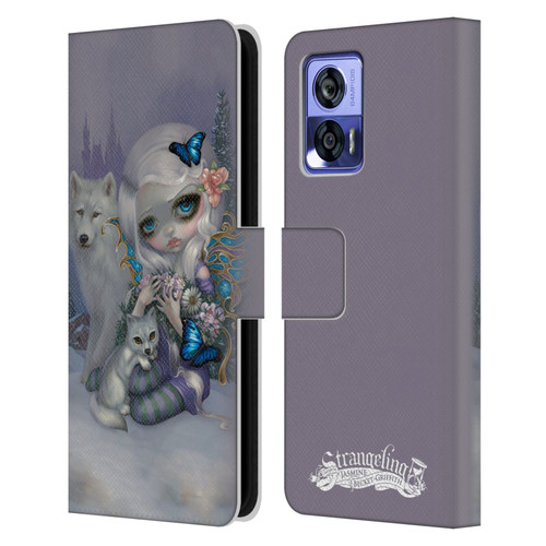 Strangeling Fairy Art Winter with Wolf Leather Book Wallet Case Cover For Motorola Edge 30 Neo 5G