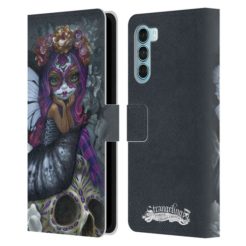 Strangeling Fairy Art Day of Dead Skull Leather Book Wallet Case Cover For Motorola Edge S30 / Moto G200 5G