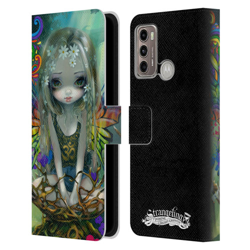 Strangeling Fairy Art Rainbow Winged Leather Book Wallet Case Cover For Motorola Moto G60 / Moto G40 Fusion