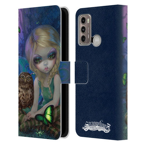 Strangeling Fairy Art Summer with Owl Leather Book Wallet Case Cover For Motorola Moto G60 / Moto G40 Fusion