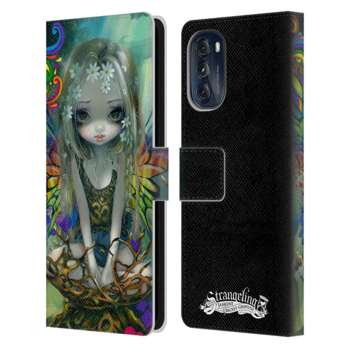 Strangeling Fairy Art Rainbow Winged Leather Book Wallet Case Cover For Motorola Moto G (2022)