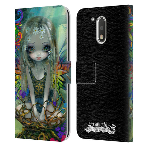 Strangeling Fairy Art Rainbow Winged Leather Book Wallet Case Cover For Motorola Moto G41