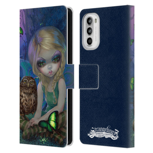 Strangeling Fairy Art Summer with Owl Leather Book Wallet Case Cover For Motorola Moto G52