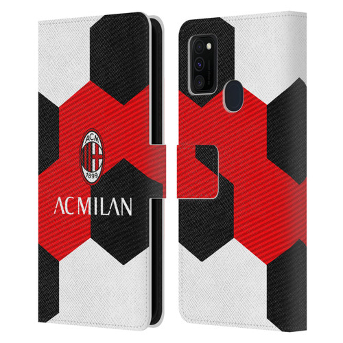 AC Milan Crest Ball Leather Book Wallet Case Cover For Samsung Galaxy M30s (2019)/M21 (2020)