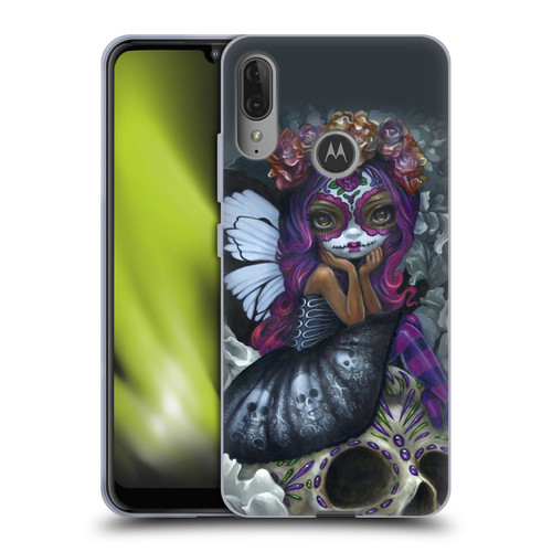 Strangeling Fairy Art Day of Dead Skull Soft Gel Case for Motorola Moto E6 Plus