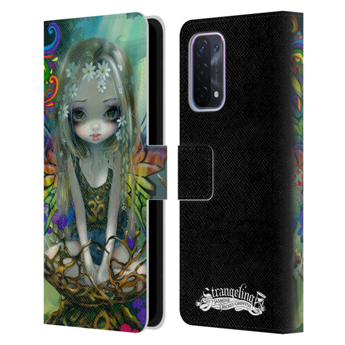 Strangeling Fairy Art Rainbow Winged Leather Book Wallet Case Cover For OPPO A54 5G