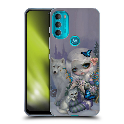 Strangeling Fairy Art Winter with Wolf Soft Gel Case for Motorola Moto G71 5G