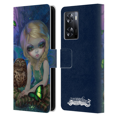 Strangeling Fairy Art Summer with Owl Leather Book Wallet Case Cover For OPPO A57s