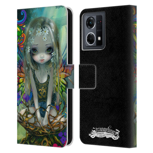 Strangeling Fairy Art Rainbow Winged Leather Book Wallet Case Cover For OPPO Reno8 4G