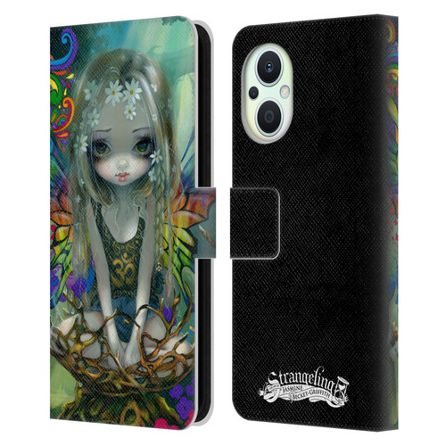 Strangeling Fairy Art Rainbow Winged Leather Book Wallet Case Cover For OPPO Reno8 Lite