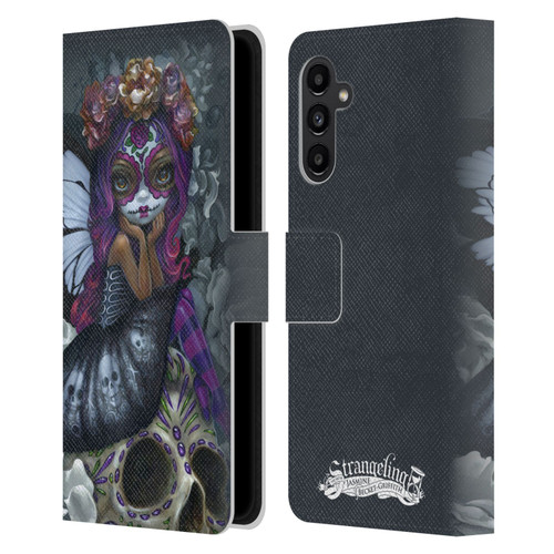 Strangeling Fairy Art Day of Dead Skull Leather Book Wallet Case Cover For Samsung Galaxy A13 5G (2021)