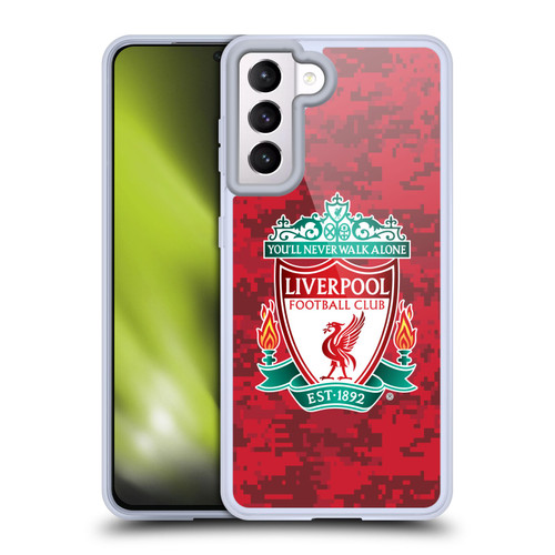 Liverpool Football Club Digital Camouflage Home Red Crest Soft Gel Case for Samsung Galaxy S21 5G