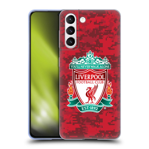 Liverpool Football Club Digital Camouflage Home Red Crest Soft Gel Case for Samsung Galaxy S21 5G