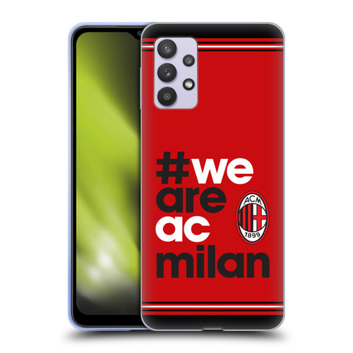 AC Milan Crest Stripes Soft Gel Case for Samsung Galaxy A32 5G / M32 5G (2021)