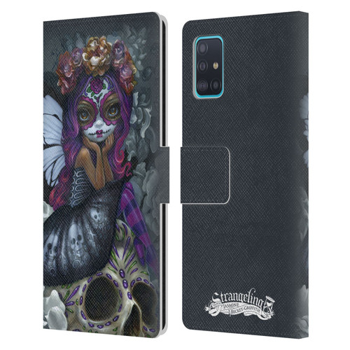 Strangeling Fairy Art Day of Dead Skull Leather Book Wallet Case Cover For Samsung Galaxy A51 (2019)