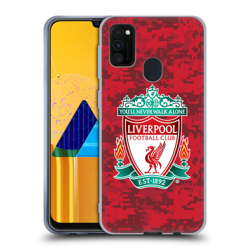 Liverpool Football Club Digital Camouflage Home Red Crest Soft Gel Case for Samsung Galaxy M30s (2019)/M21 (2020)