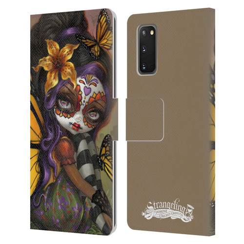 Strangeling Fairy Art Day of Dead Butterfly Leather Book Wallet Case Cover For Samsung Galaxy S20 / S20 5G