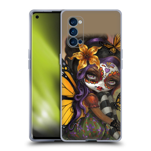 Strangeling Fairy Art Day of Dead Butterfly Soft Gel Case for OPPO Reno 4 Pro 5G