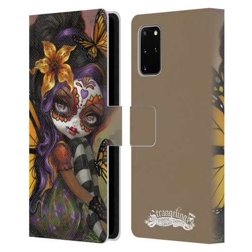 Strangeling Fairy Art Day of Dead Butterfly Leather Book Wallet Case Cover For Samsung Galaxy S20+ / S20+ 5G