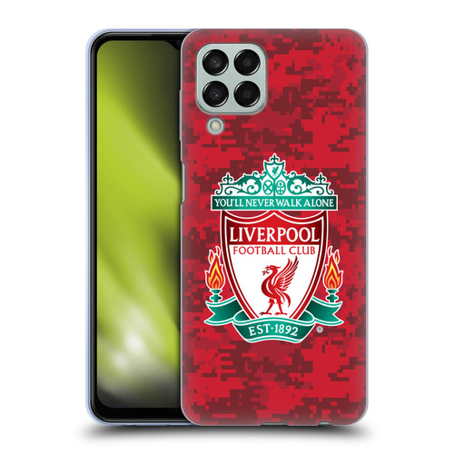 Liverpool Football Club Digital Camouflage Home Red Crest Soft Gel Case for Samsung Galaxy M33 (2022)