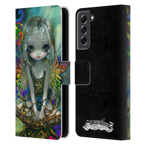 Strangeling Fairy Art Rainbow Winged Leather Book Wallet Case Cover For Samsung Galaxy S21 FE 5G
