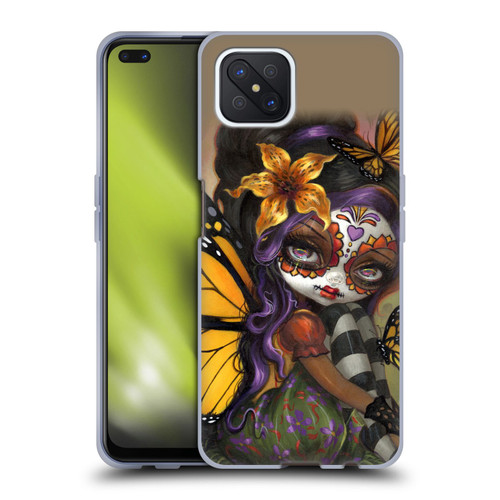 Strangeling Fairy Art Day of Dead Butterfly Soft Gel Case for OPPO Reno4 Z 5G