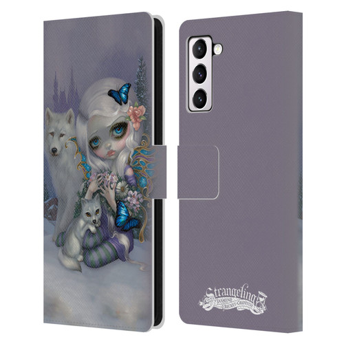 Strangeling Fairy Art Winter with Wolf Leather Book Wallet Case Cover For Samsung Galaxy S21+ 5G